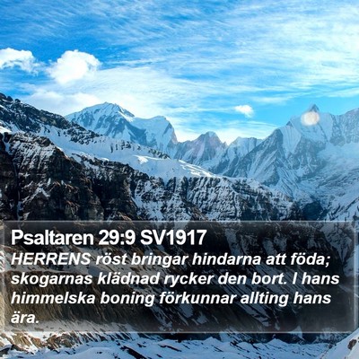 Psaltaren 29:9 SV1917 Bible Verse Image