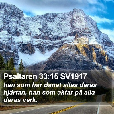 Psaltaren 33:15 SV1917 Bible Verse Image