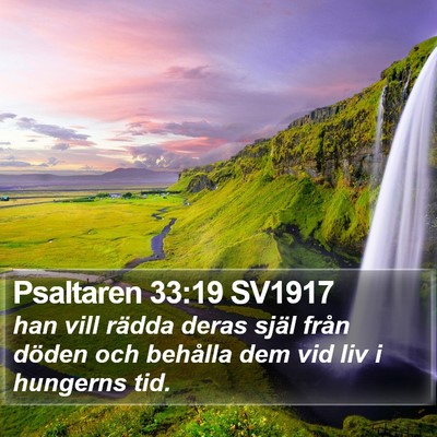 Psaltaren 33:19 SV1917 Bible Verse Image