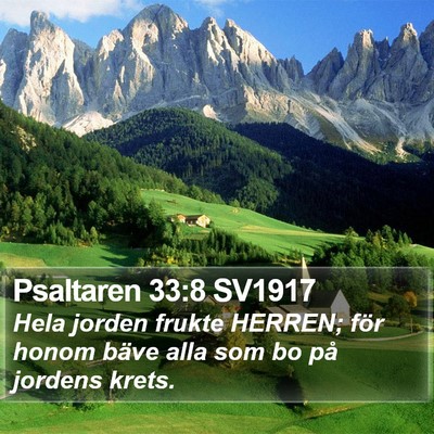 Psaltaren 33:8 SV1917 Bible Verse Image