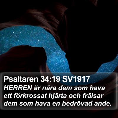 Psaltaren 34:19 SV1917 Bible Verse Image