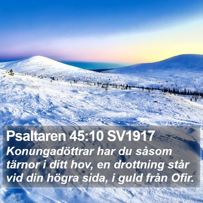 Psaltaren 45:10 SV1917 Bible Verse Image