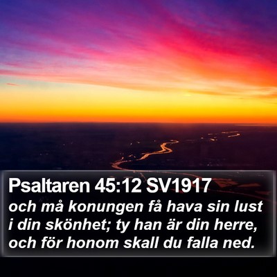 Psaltaren 45:12 SV1917 Bible Verse Image