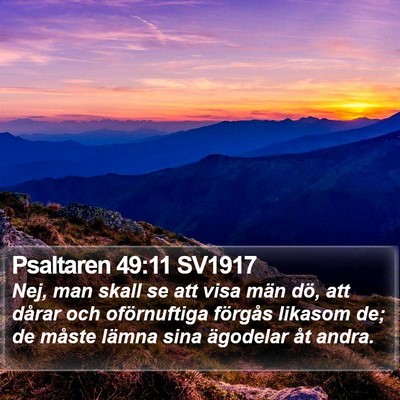 Psaltaren 49:11 SV1917 Bible Verse Image