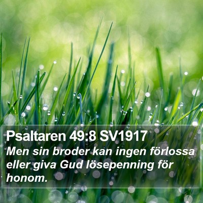 Psaltaren 49:8 SV1917 Bible Verse Image