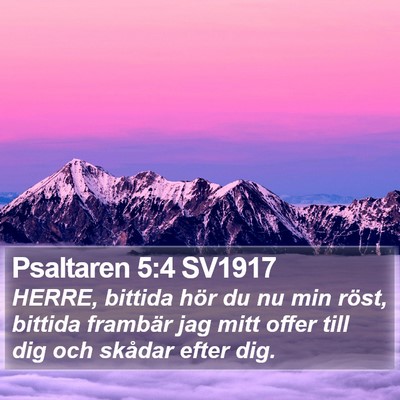 Psaltaren 5:4 SV1917 Bible Verse Image
