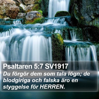 Psaltaren 5:7 SV1917 Bible Verse Image