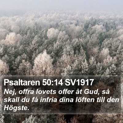 Psaltaren 50:14 SV1917 Bible Verse Image