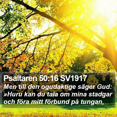 Psaltaren 50:16 SV1917 Bible Verse Image