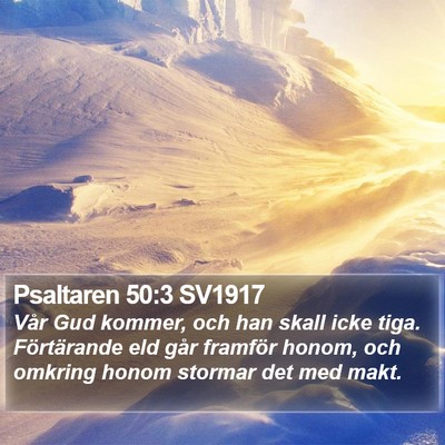 Psaltaren 50:3 SV1917 Bible Verse Image