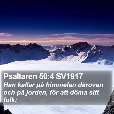 Psaltaren 50:4 SV1917 Bible Verse Image