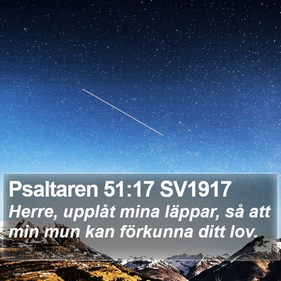 Psaltaren 51:17 SV1917 Bible Verse Image