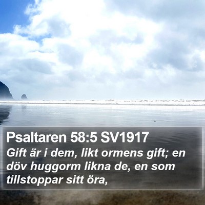 Psaltaren 58:5 SV1917 Bible Verse Image