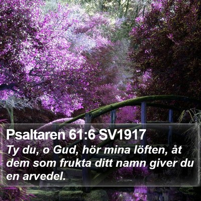 Psaltaren 61:6 SV1917 Bible Verse Image