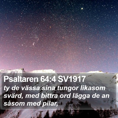 Psaltaren 64:4 SV1917 Bible Verse Image