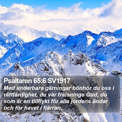 Psaltaren 65:6 SV1917 Bible Verse Image
