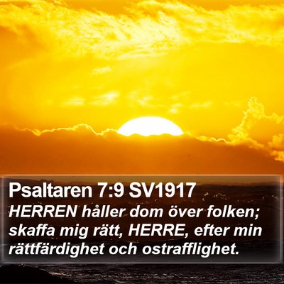 Psaltaren 7:9 SV1917 Bible Verse Image