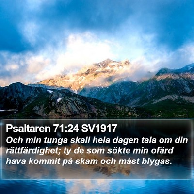 Psaltaren 71:24 SV1917 Bible Verse Image