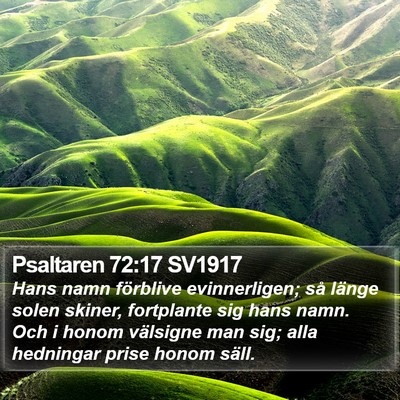 Psaltaren 72:17 SV1917 Bible Verse Image