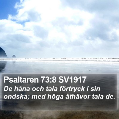 Psaltaren 73:8 SV1917 Bible Verse Image