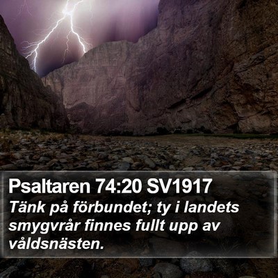 Psaltaren 74:20 SV1917 Bible Verse Image
