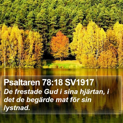 Psaltaren 78:18 SV1917 Bible Verse Image