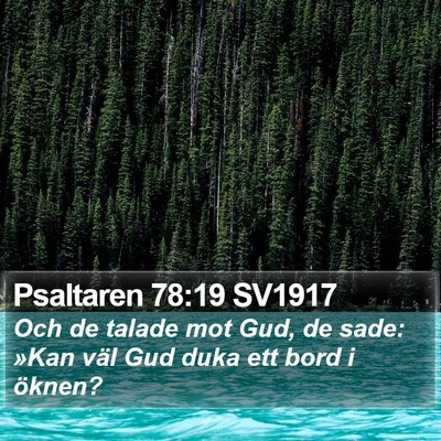 Psaltaren 78:19 SV1917 Bible Verse Image