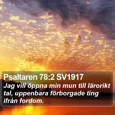 Psaltaren 78:2 SV1917 Bible Verse Image