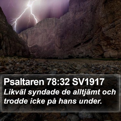 Psaltaren 78:32 SV1917 Bible Verse Image