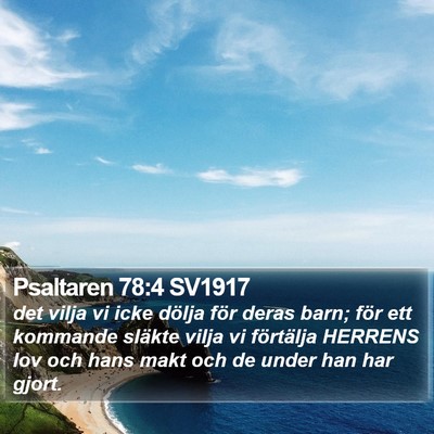 Psaltaren 78:4 SV1917 Bible Verse Image