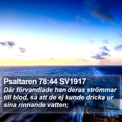 Psaltaren 78:44 SV1917 Bible Verse Image