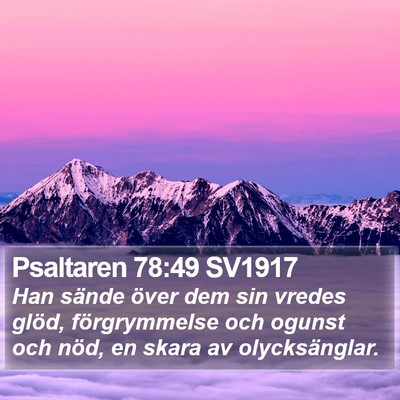 Psaltaren 78:49 SV1917 Bible Verse Image
