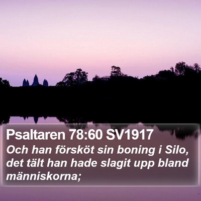 Psaltaren 78:60 SV1917 Bible Verse Image