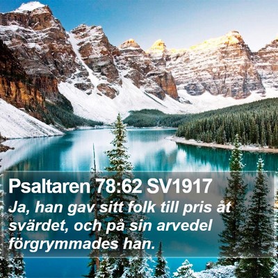 Psaltaren 78:62 SV1917 Bible Verse Image