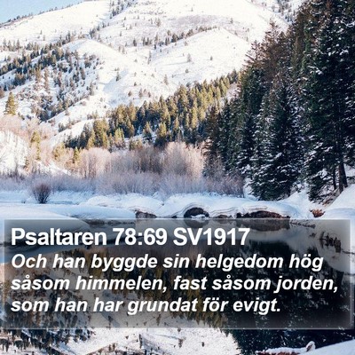 Psaltaren 78:69 SV1917 Bible Verse Image