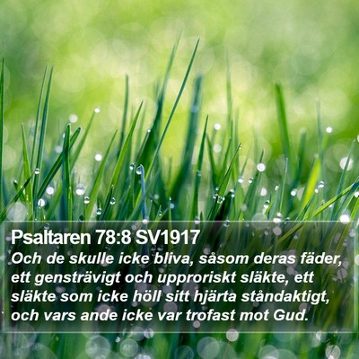 Psaltaren 78:8 SV1917 Bible Verse Image