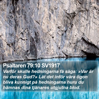 Psaltaren 79:10 SV1917 Bible Verse Image