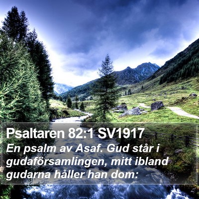 Psaltaren 82:1 SV1917 Bible Verse Image