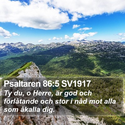 Psaltaren 86:5 SV1917 Bible Verse Image