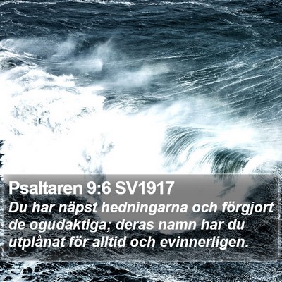 Psaltaren 9:6 SV1917 Bible Verse Image