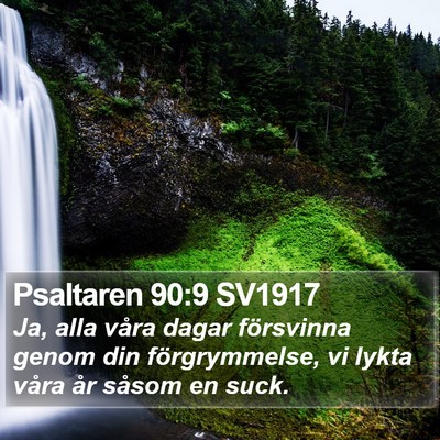 Psaltaren 90:9 SV1917 Bible Verse Image
