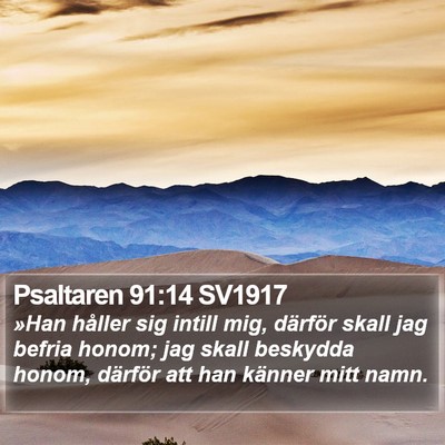 Psaltaren 91:14 SV1917 Bible Verse Image