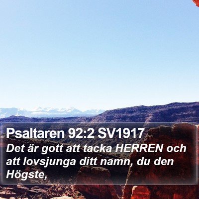 Psaltaren 92:2 SV1917 Bible Verse Image