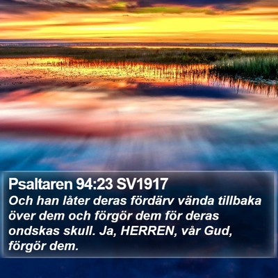 Psaltaren 94:23 SV1917 Bible Verse Image