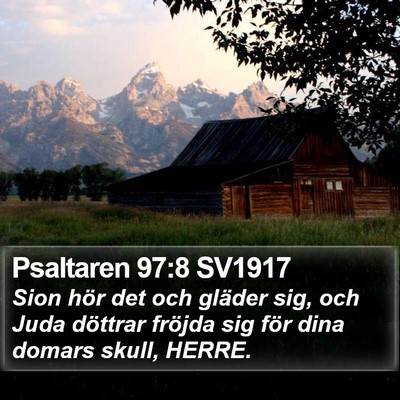 Psaltaren 97:8 SV1917 Bible Verse Image
