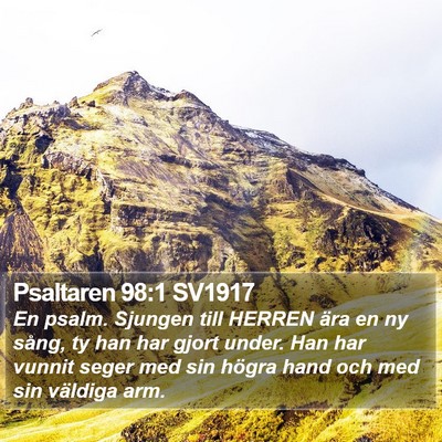 Psaltaren 98:1 SV1917 Bible Verse Image