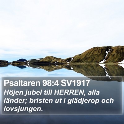Psaltaren 98:4 SV1917 Bible Verse Image