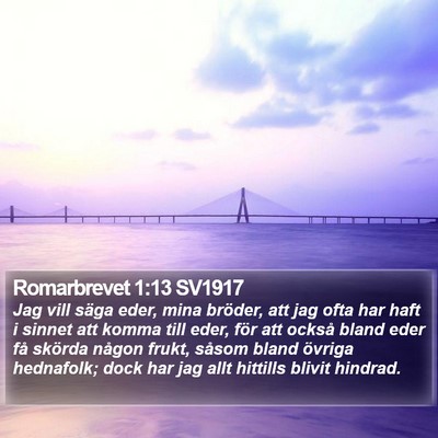 Romarbrevet 1:13 SV1917 Bible Verse Image