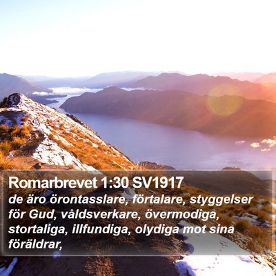 Romarbrevet 1:30 SV1917 Bible Verse Image