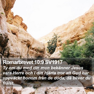 Romarbrevet 10:9 SV1917 Bible Verse Image